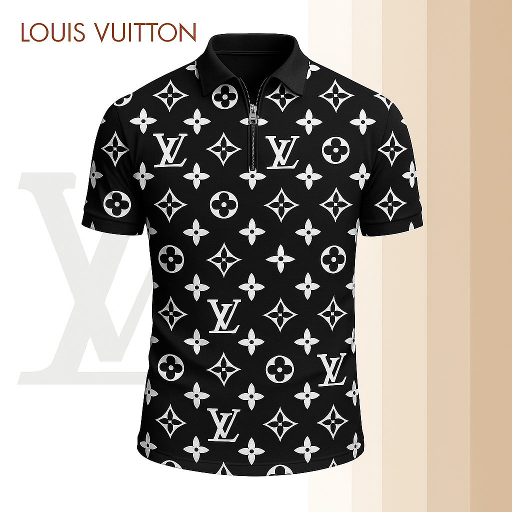 New 2025 Limited Edition High-Quality Printed Zip Polo Shirt for Men-LX-ZPL2025064