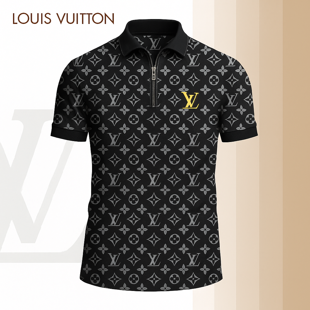 New 2025 Limited Edition High-Quality Printed Zip Polo Shirt for Men-LX-ZPL2025066