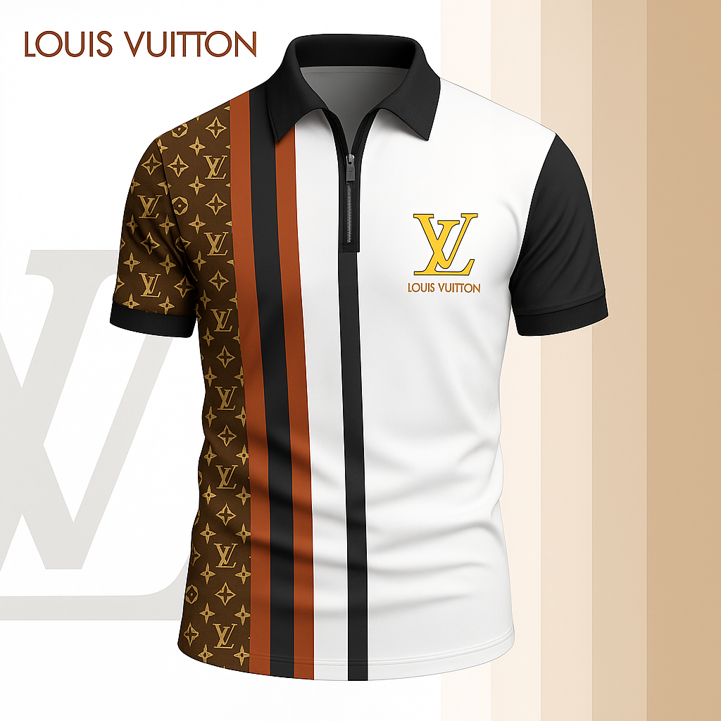 New 2025 Limited Edition High-Quality Printed Zip Polo Shirt for Men-LX-ZPL2025067