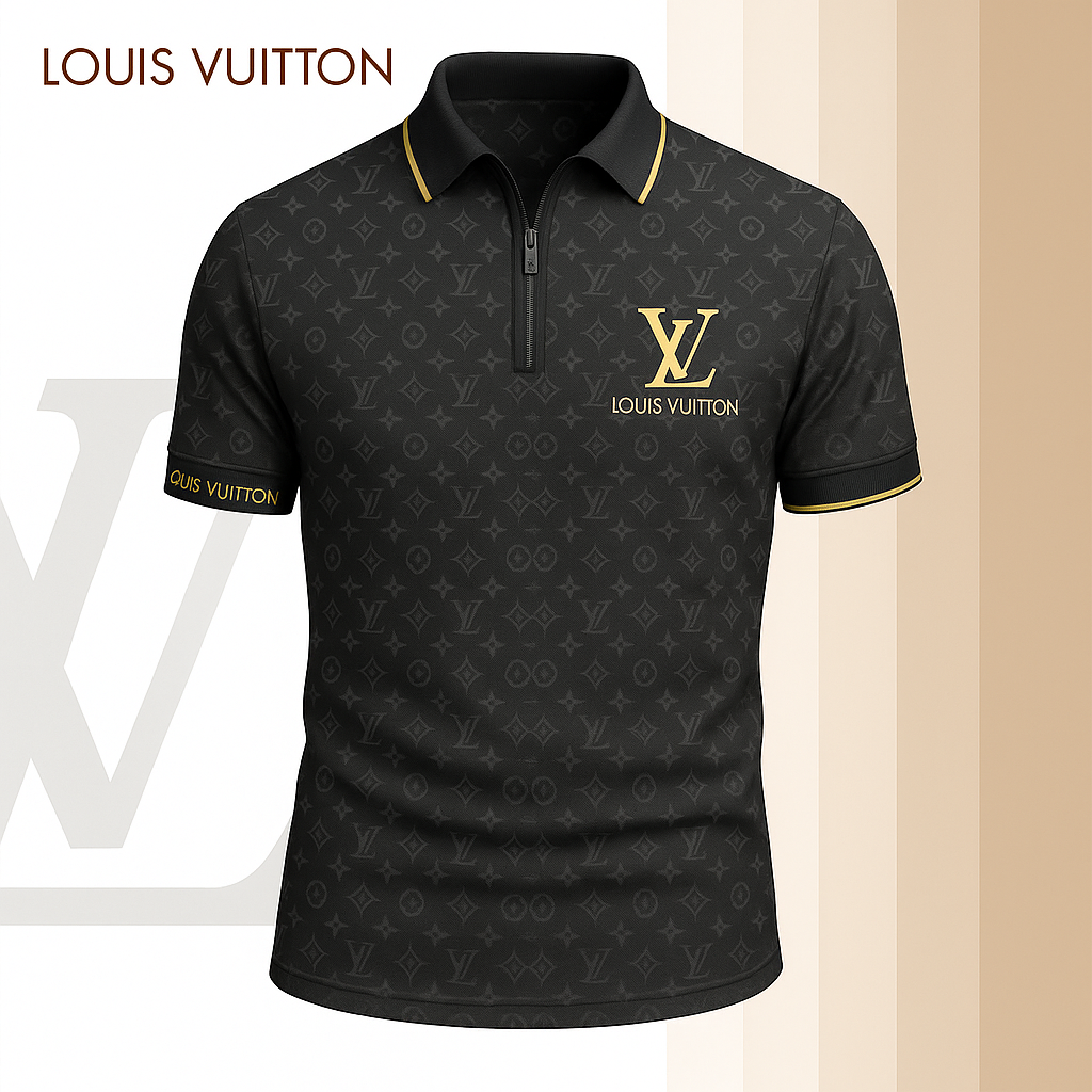 New 2025 Limited Edition High-Quality Printed Zip Polo Shirt for Men-LX-ZPL2025068