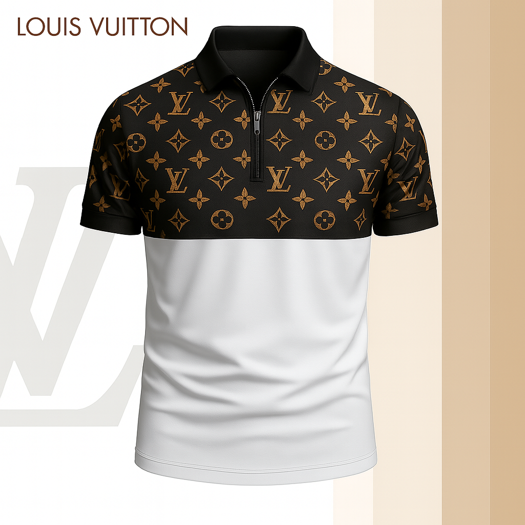 New 2025 Limited Edition High-Quality Printed Zip Polo Shirt for Men-LX-ZPL202507