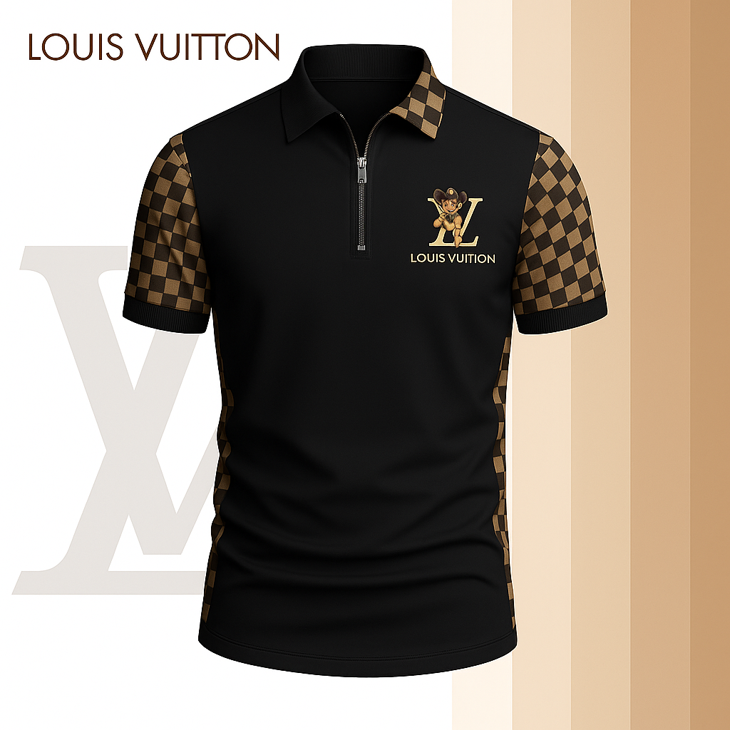 New 2025 Limited Edition High-Quality Printed Zip Polo Shirt for Men-LX-ZPL2025070