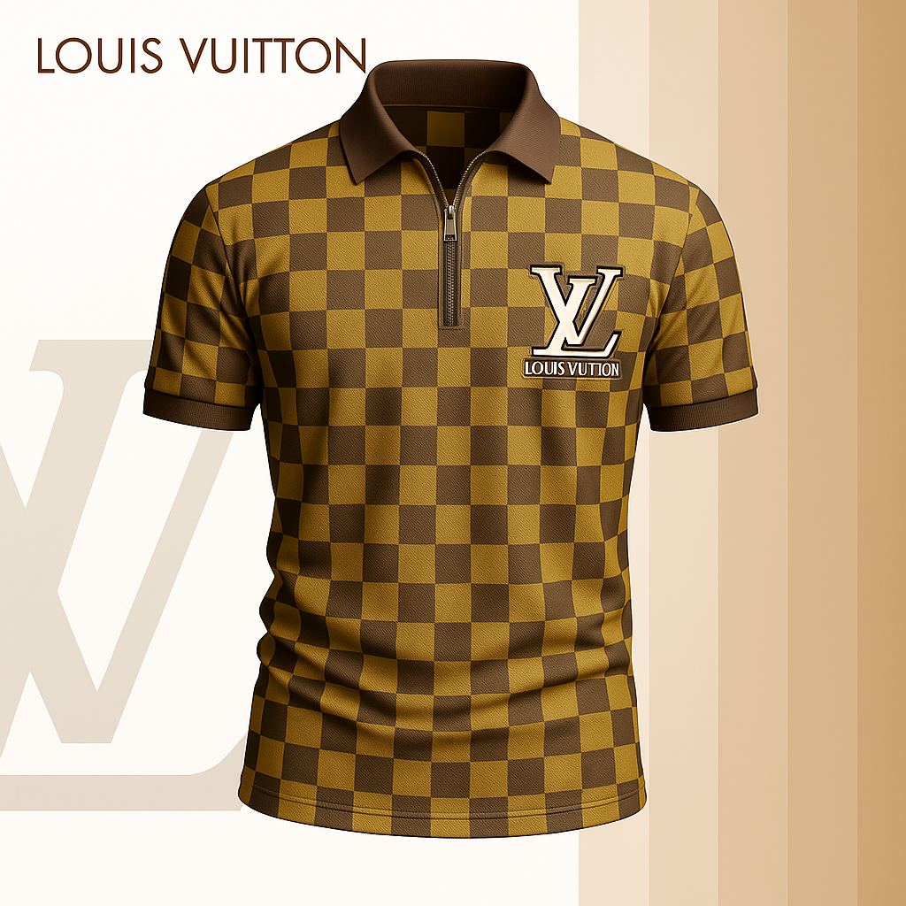 New 2025 Limited Edition High-Quality Printed Zip Polo Shirt for Men-LX-ZPL2025072