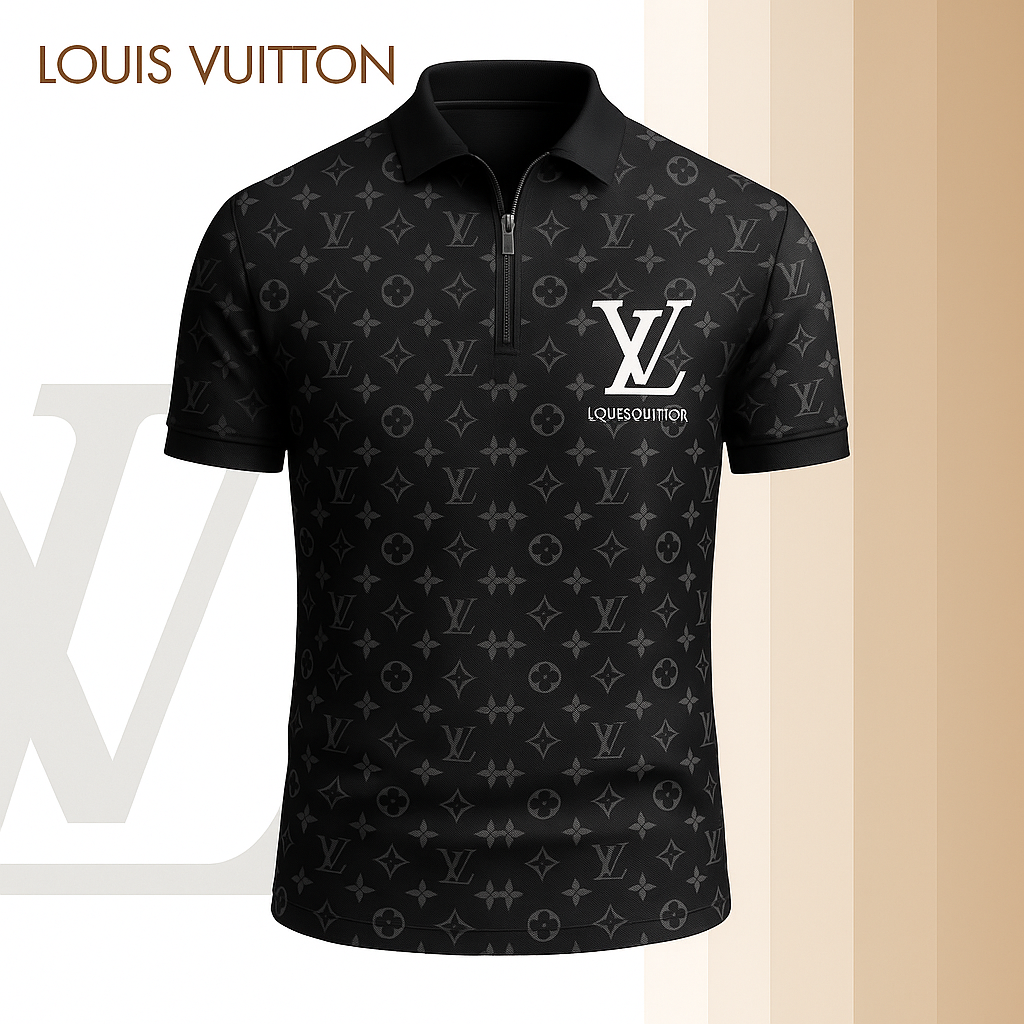 New 2025 Limited Edition High-Quality Printed Zip Polo Shirt for Men-LX-ZPL2025074