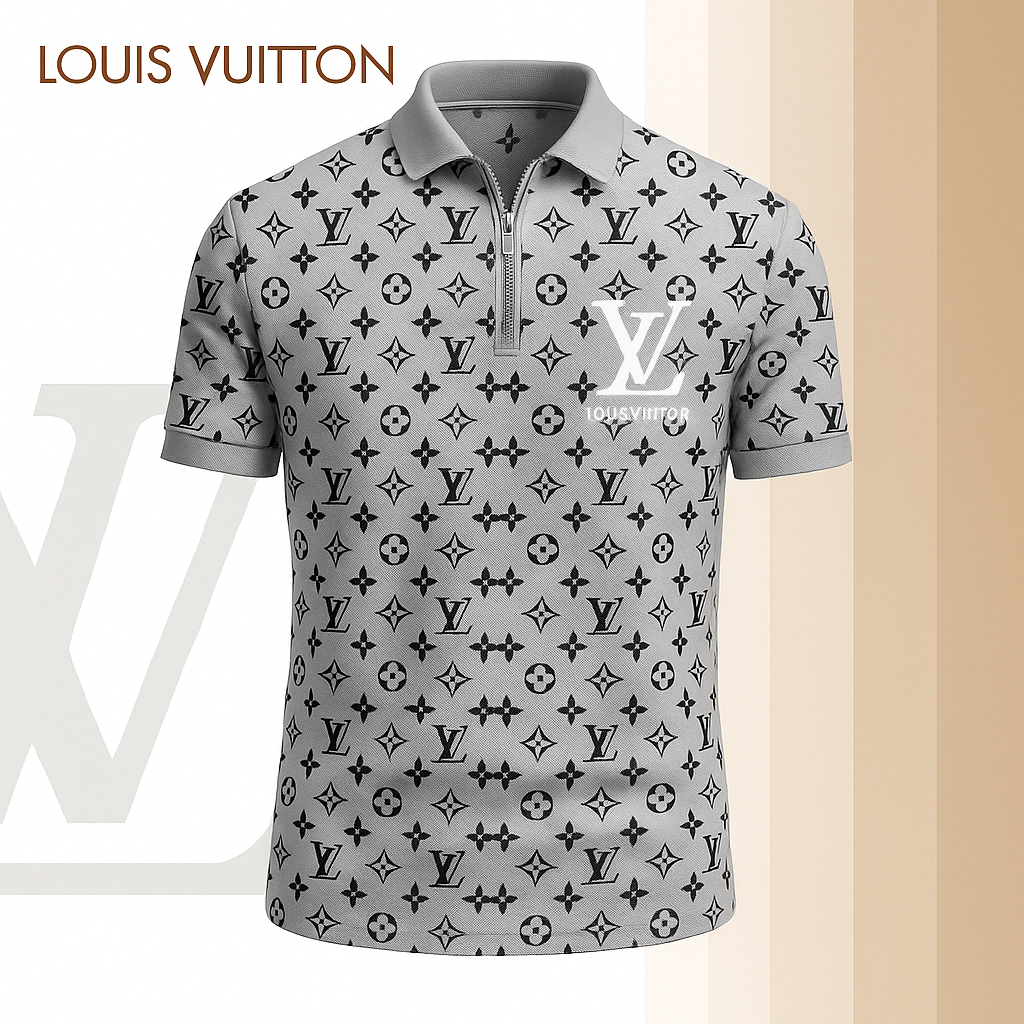 New 2025 Limited Edition High-Quality Printed Zip Polo Shirt for Men-LX-ZPL2025075