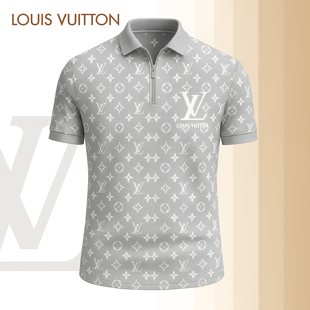 New 2025 Limited Edition High-Quality Printed Zip Polo Shirt for Men-LX-ZPL2025076