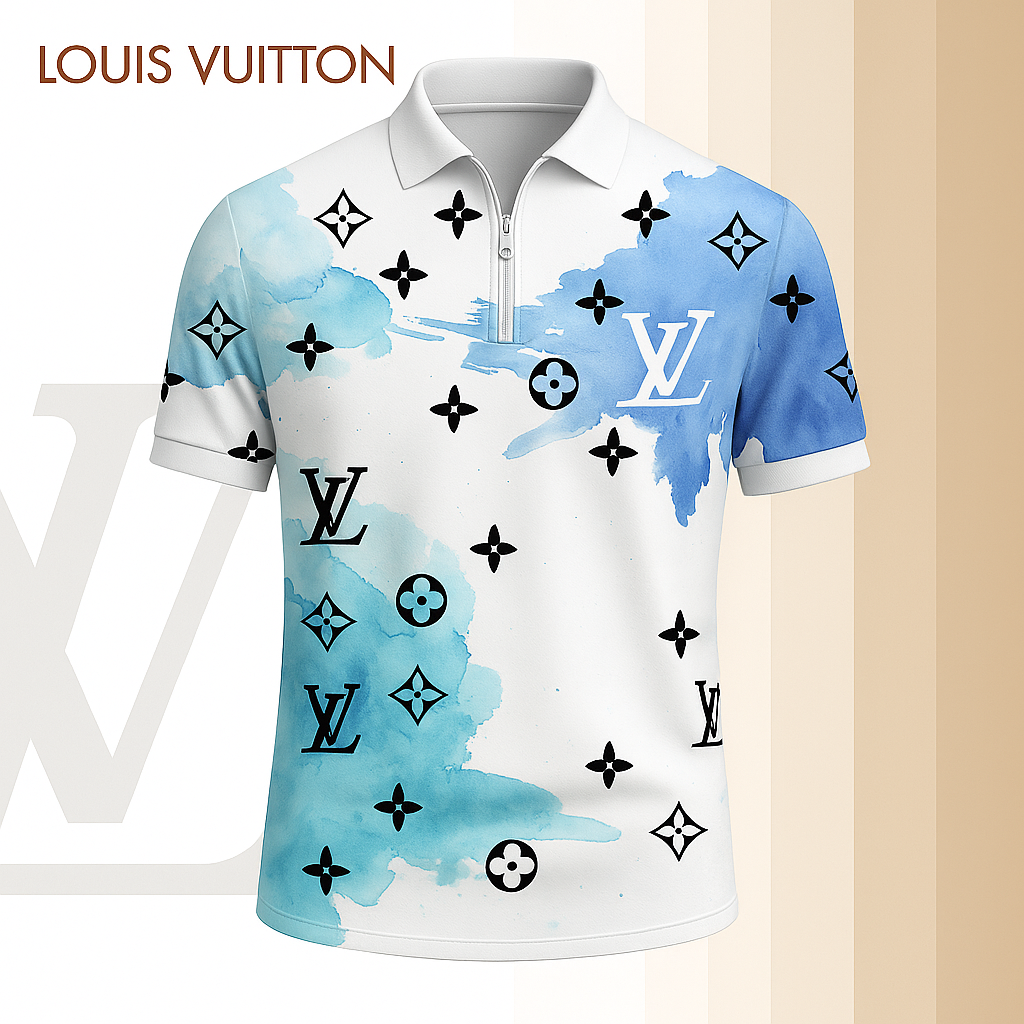 New 2025 Limited Edition High-Quality Printed Zip Polo Shirt for Men-LX-ZPL2025077