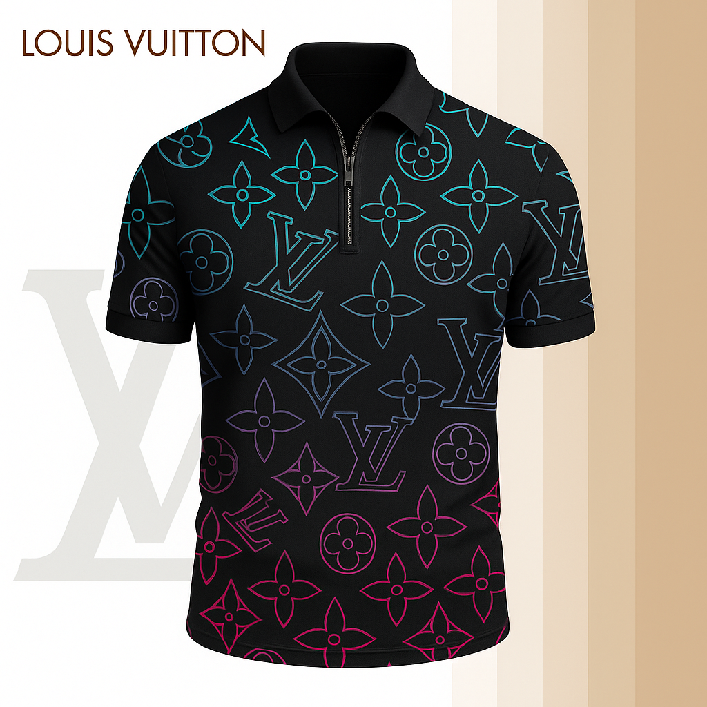 New 2025 Limited Edition High-Quality Printed Zip Polo Shirt for Men-LX-ZPL2025079