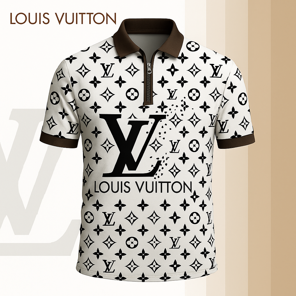 New 2025 Limited Edition High-Quality Printed Zip Polo Shirt for Men-LX-ZPL2025081
