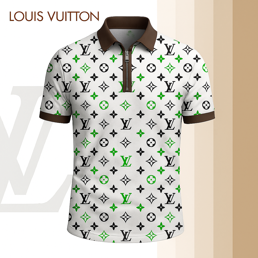 New 2025 Limited Edition High-Quality Printed Zip Polo Shirt for Men-LX-ZPL2025082