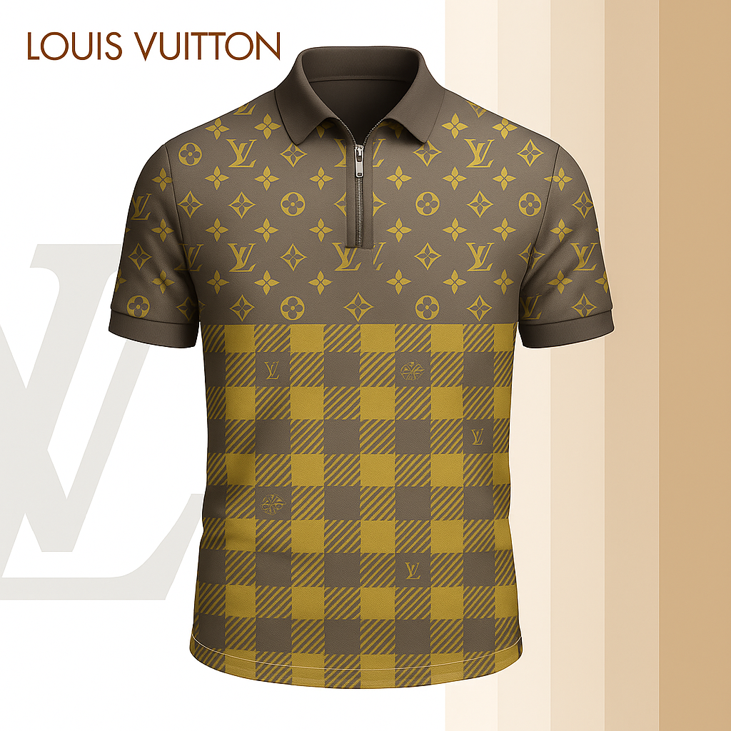 New 2025 Limited Edition High-Quality Printed Zip Polo Shirt for Men-LX-ZPL2025083
