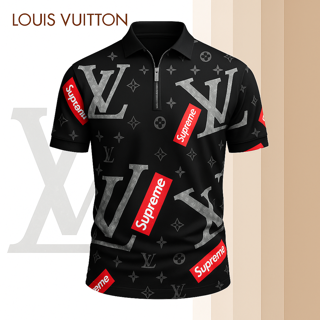 New 2025 Limited Edition High-Quality Printed Zip Polo Shirt for Men-LX-ZPL2025084