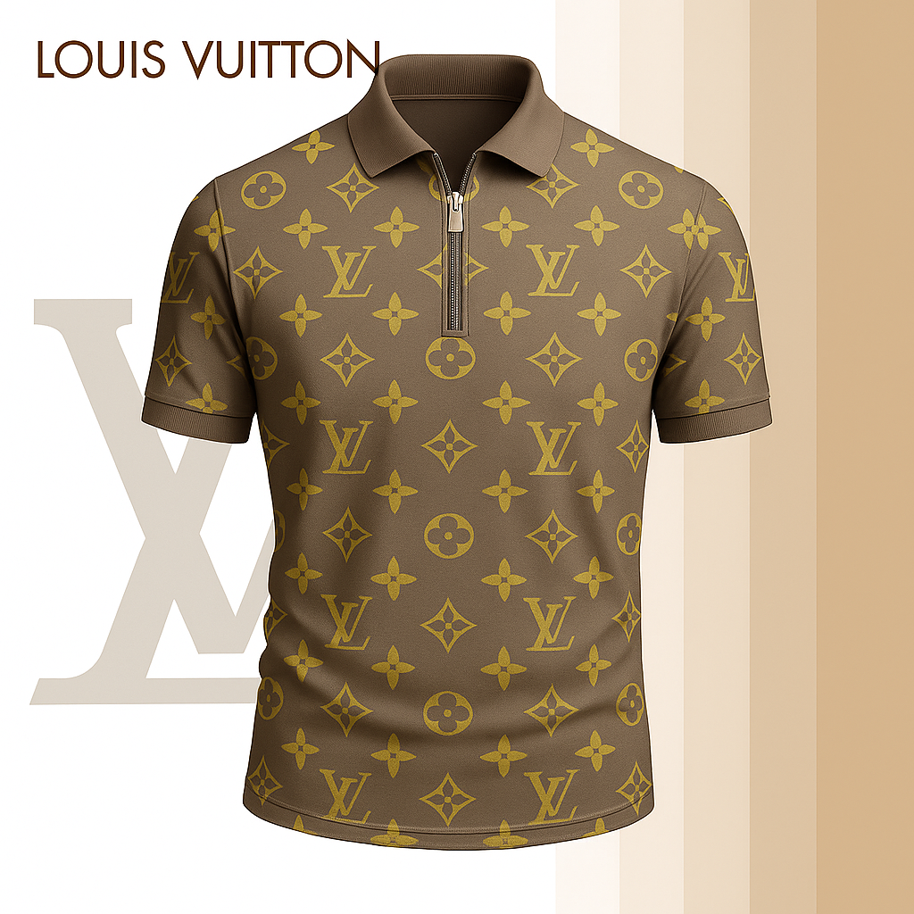 New 2025 Limited Edition High-Quality Printed Zip Polo Shirt for Men-LX-ZPL2025085