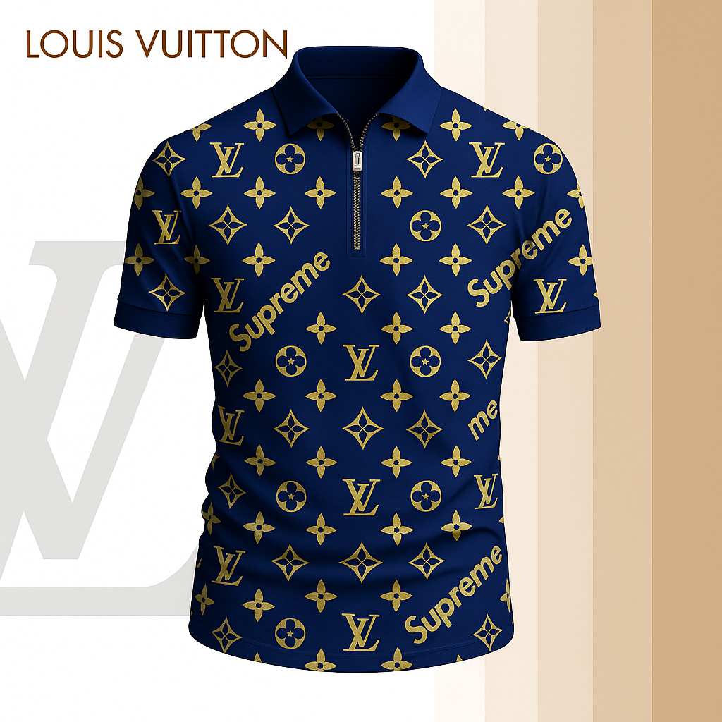 New 2025 Limited Edition High-Quality Printed Zip Polo Shirt for Men-LX-ZPL2025087