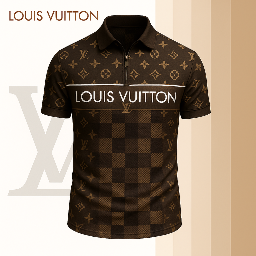 New 2025 Limited Edition High-Quality Printed Zip Polo Shirt for Men-LX-ZPL202509