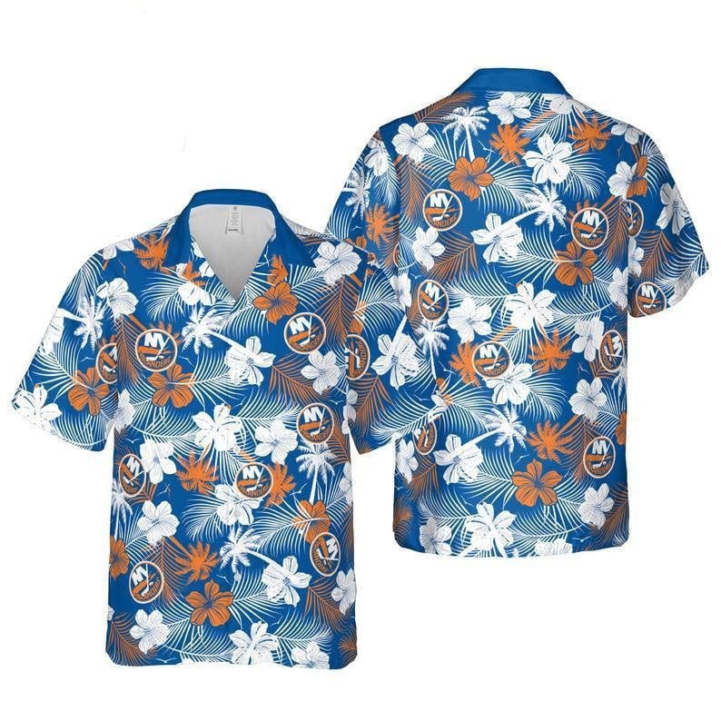 New York Islanders Floral Fusion Hawaiian Shirt – TeeAloha