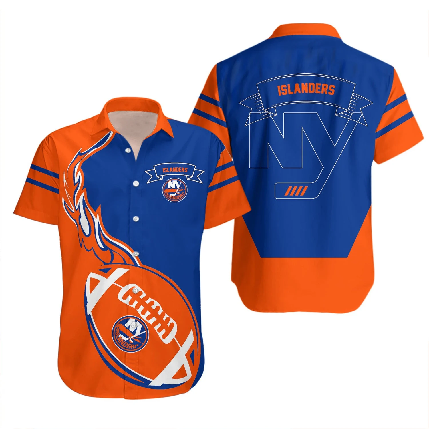New York Islanders Football Fusion Hawaiian Shirt – TeeAloha