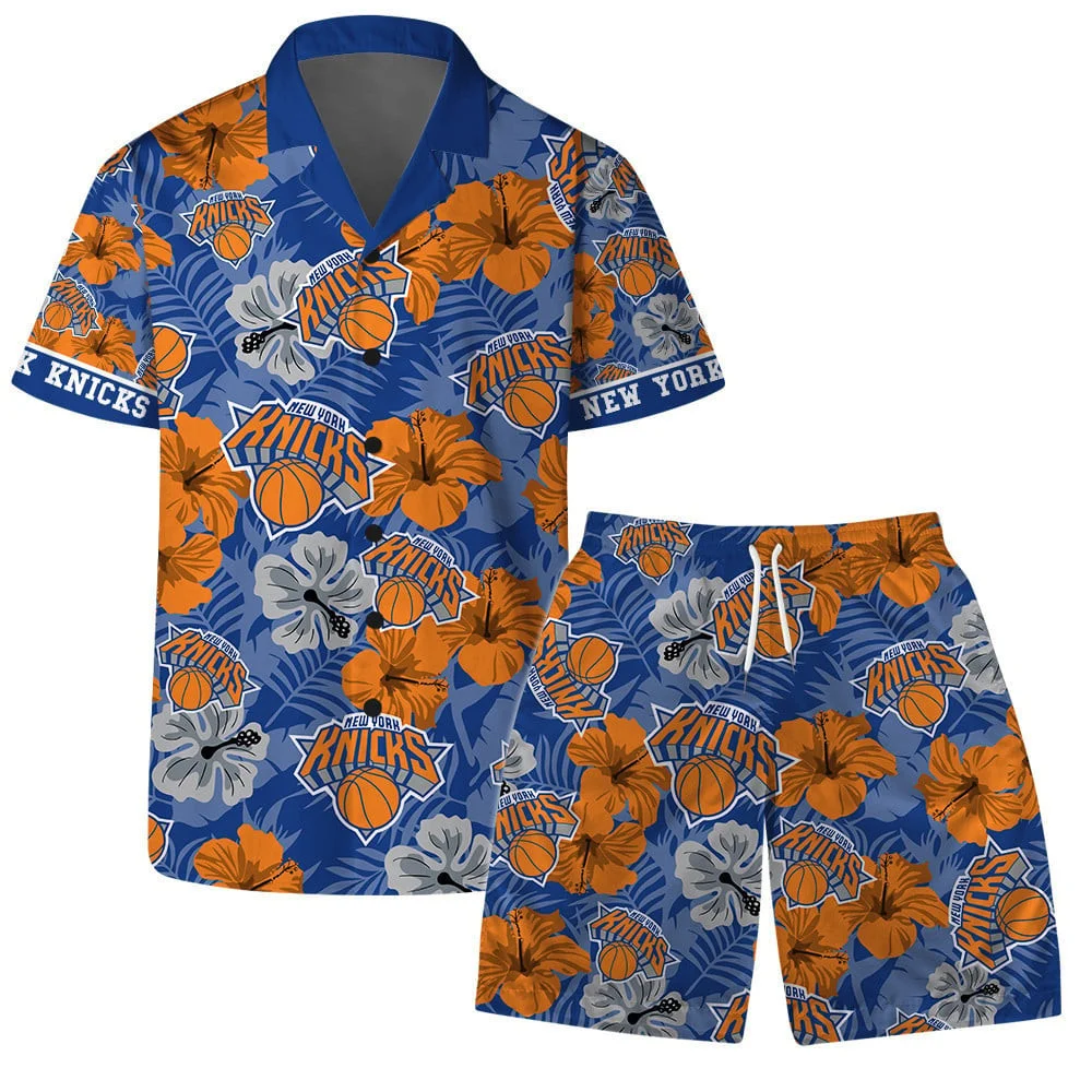 New York Knicks Tropical Hoops Hawaiian Shirt – TeeAloha