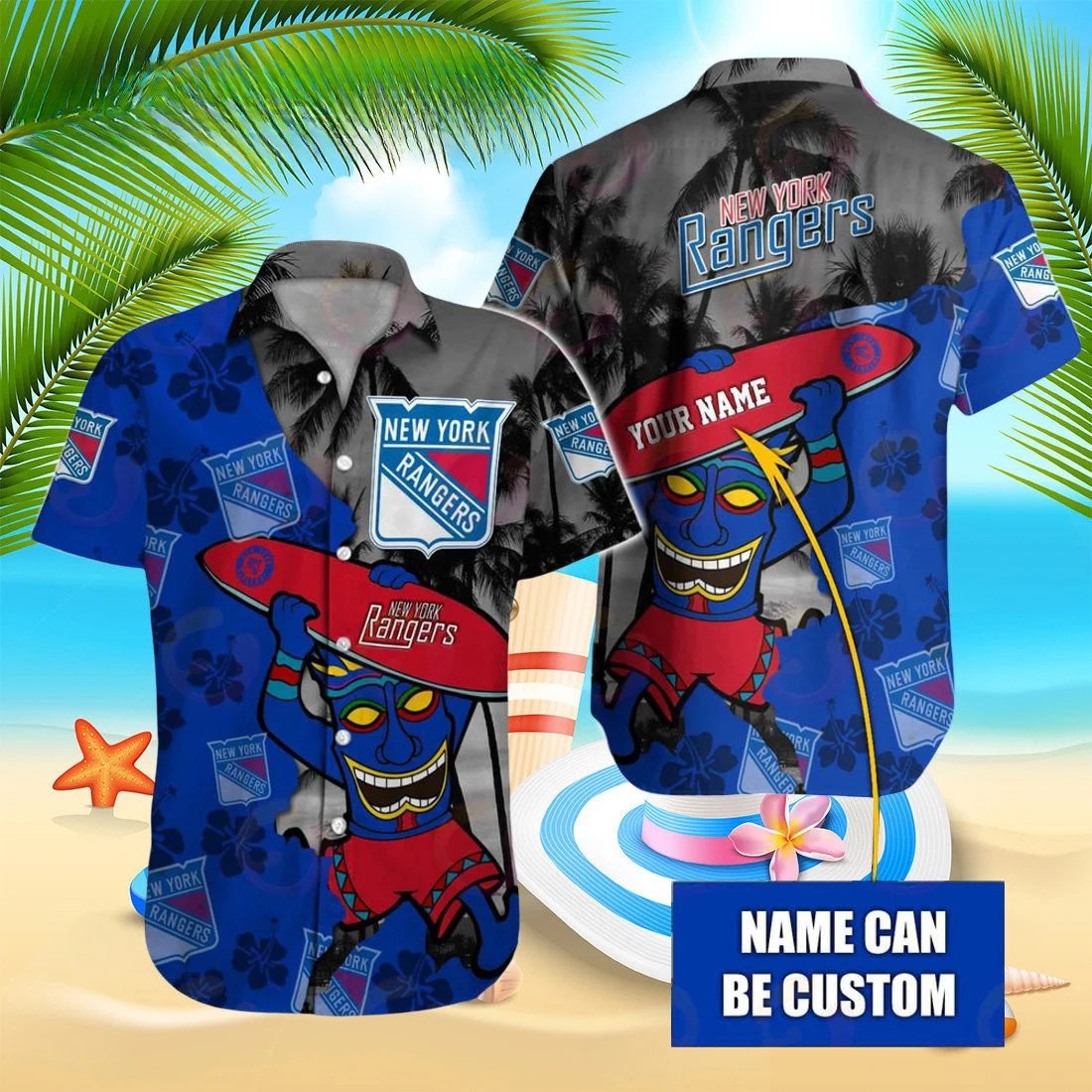 New York Rangers Tiki Vibes Hawaiian Shirt – TeeAloha