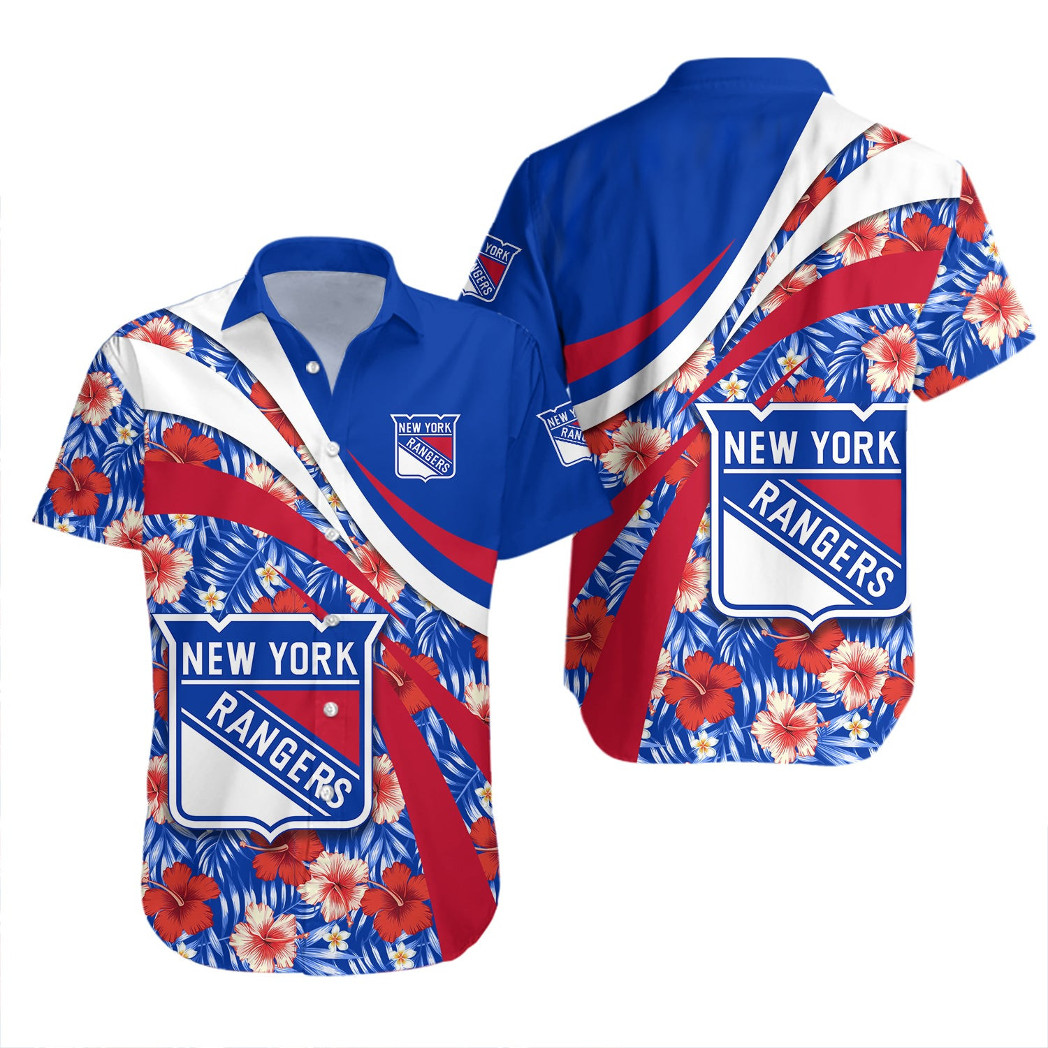 New York Rangers Tropical Flower Power Hawaiian Shirt – TeeAloha