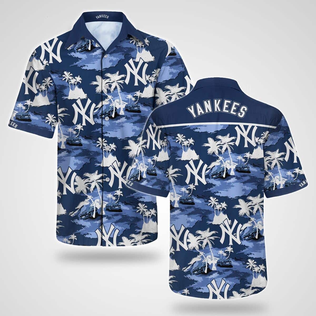 New York Yankees Blue Bay Palms Hawaiian Shirt – TeeAloha