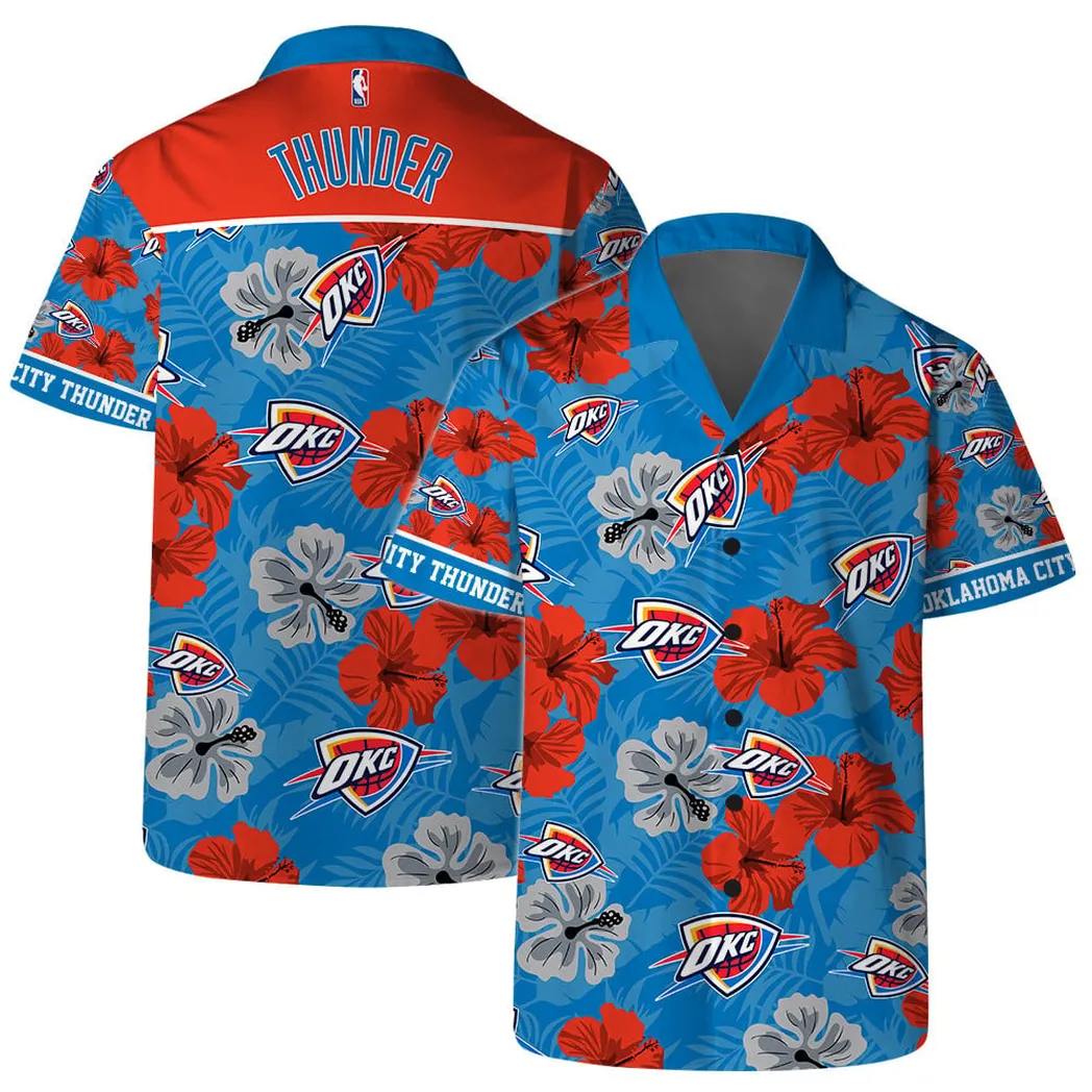 Oklahoma Thunder Hibiscus Tropical Hawaiian Shirt – TeeAloha