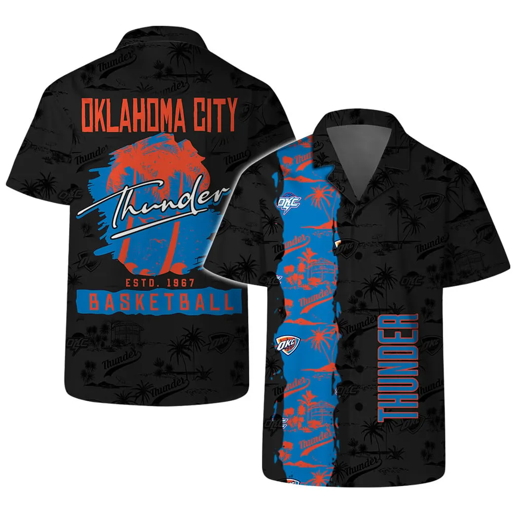 Oklahoma Thunder Retro Basketball Hawaiian Shirt – TeeAloha