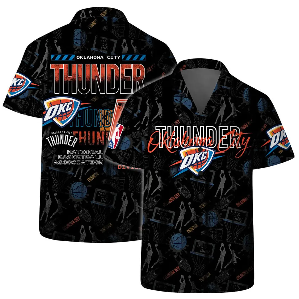 Oklahoma Thunder Tropical Hibiscus Hawaiian Shirt – TeeAloha