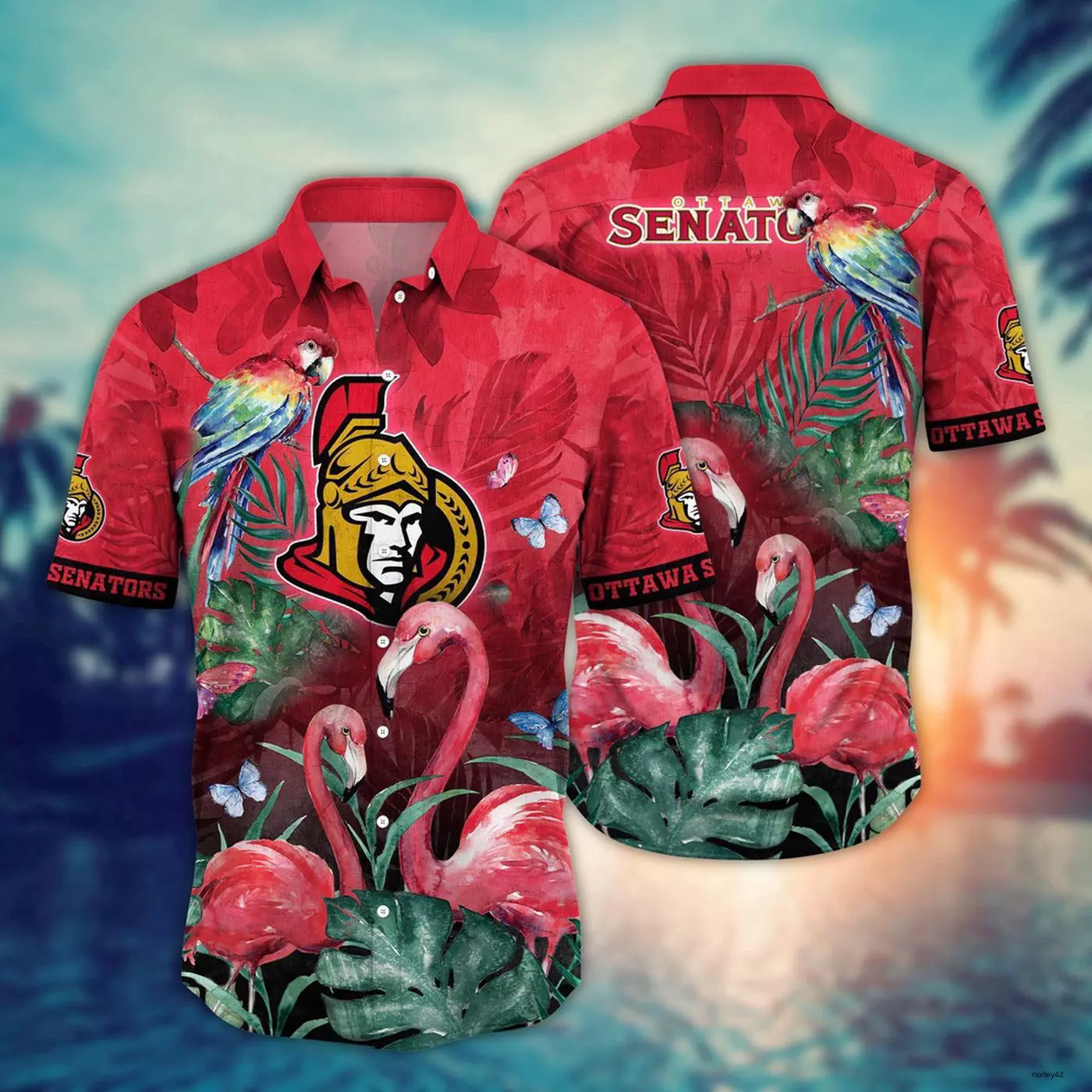 Ottawa Senators Flamingo Paradise Hawaiian Shirt – TeeAloha