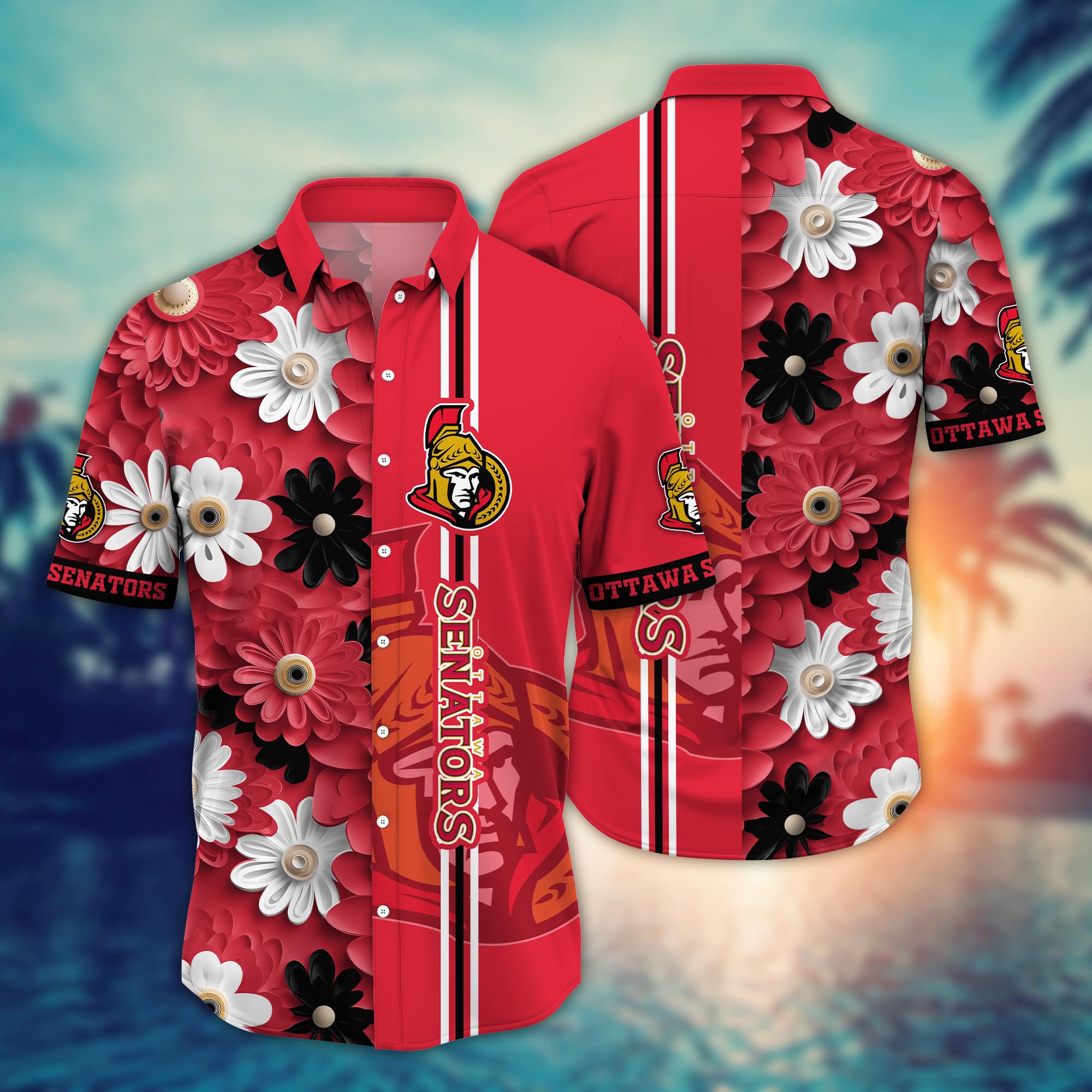 Ottawa Senators Floral Blitz Hawaiian Shirt – TeeAloha