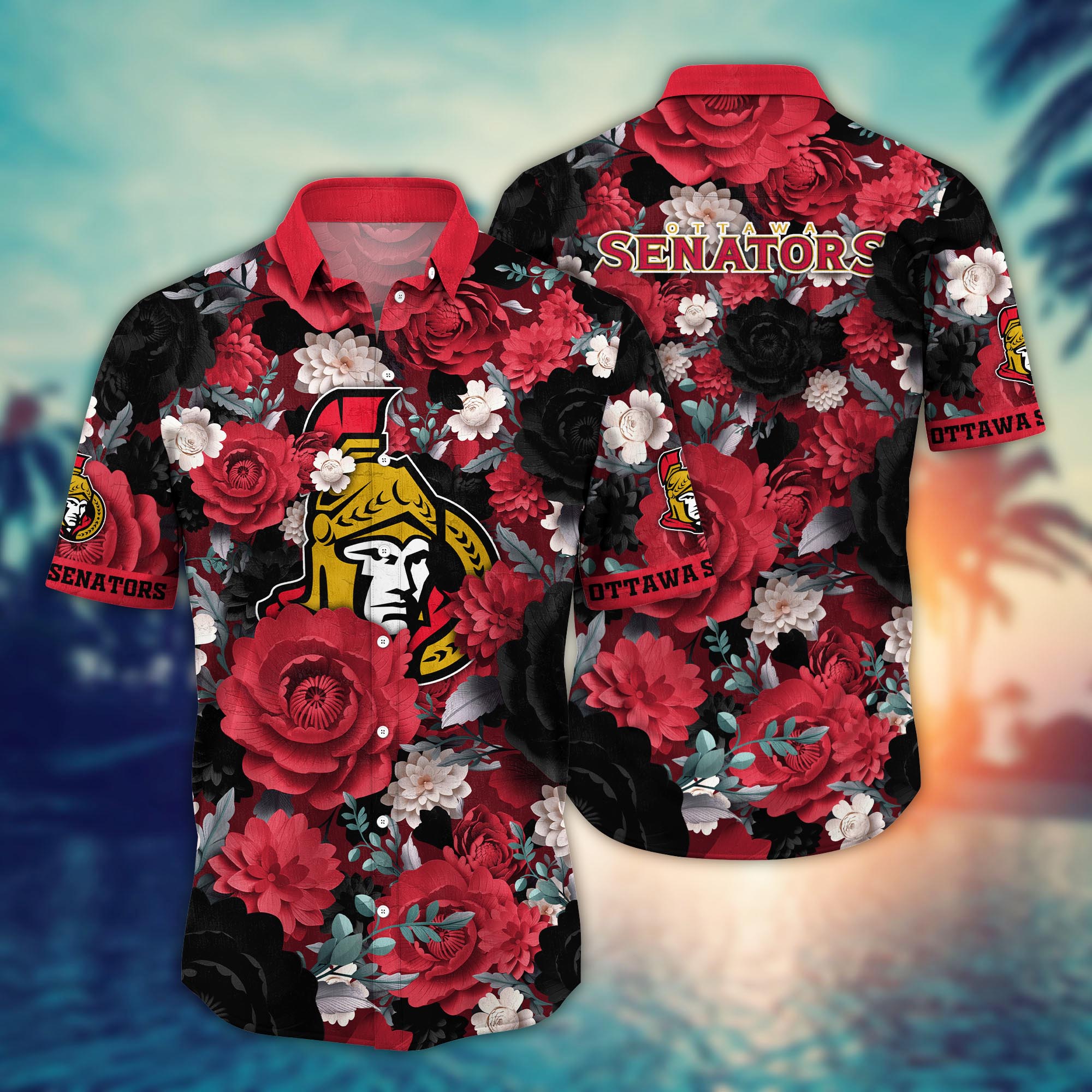 Ottawa Senators Floral Power Hawaiian Shirt – TeeAloha