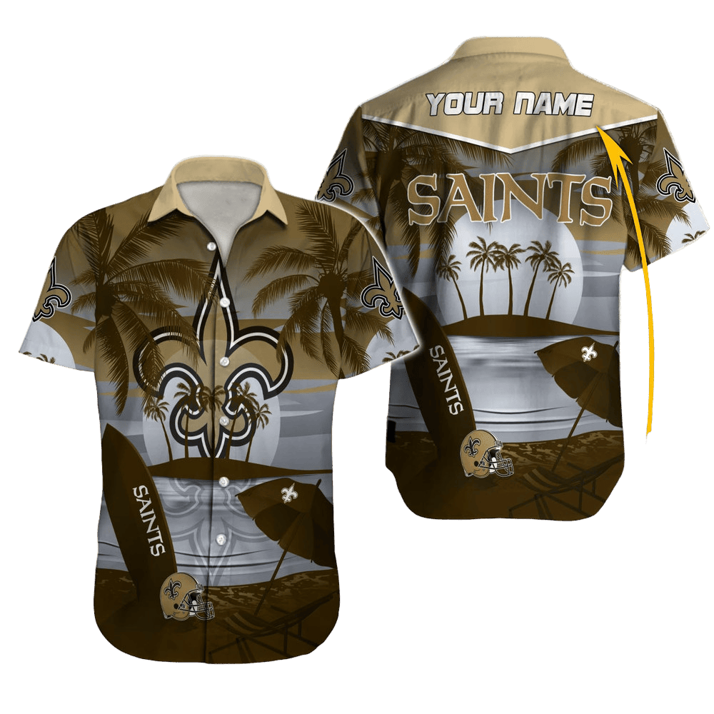 Personalized New Orleans Saints Sunset Bay Hawaiian Shirt – TeeAloha