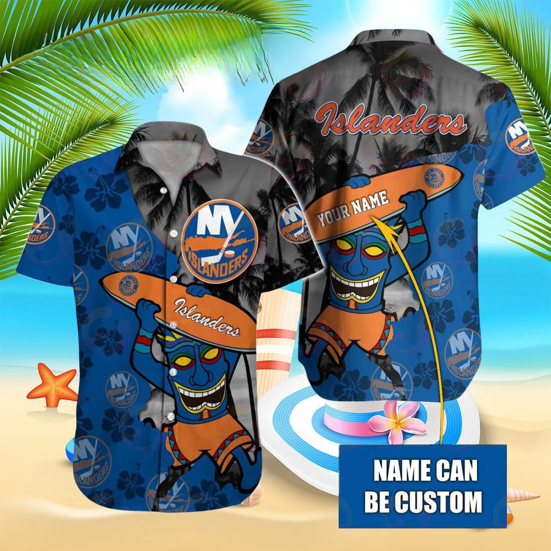 Personalized New York Islanders Tropical Tiki Hawaiian Shirt – TeeAloha