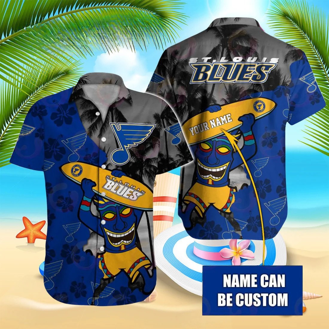 Personalized St. Louis Blues Tropical Surf Hawaiian Shirt – TeeAloha