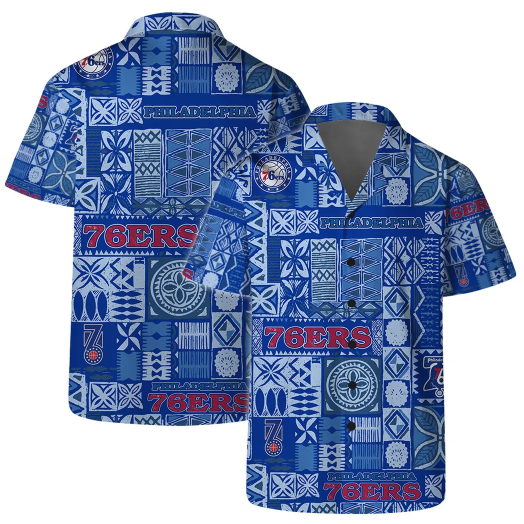 Philadelphia 76ers Blue Tile Pattern Hawaiian Shirt – TeeAloha