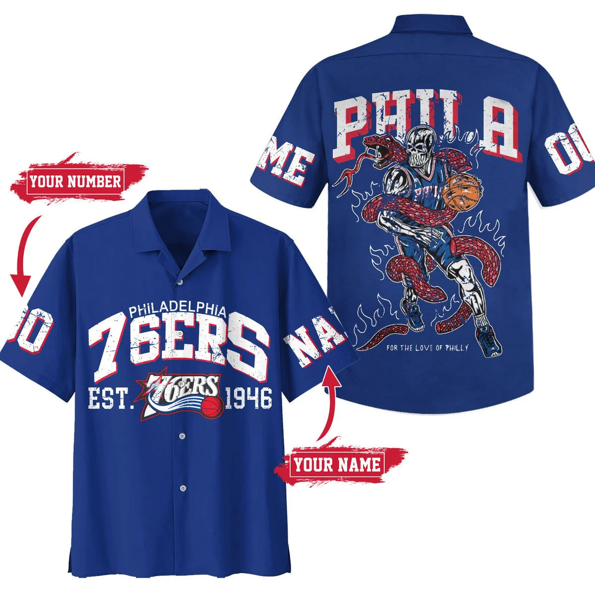 Philadelphia 76ers Court Legends Hawaiian Shirt – TeeAloha