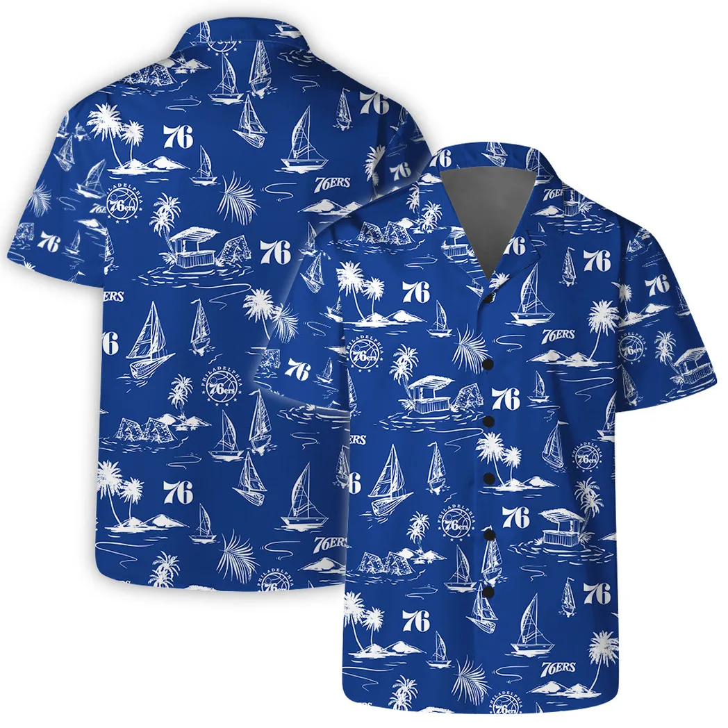 Philadelphia 76ers Sailboat Paradise Hawaiian Shirt – TeeAloha
