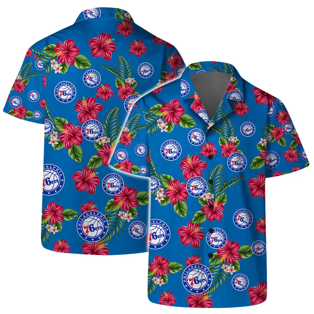 Philadelphia 76ers Tropical Hibiscus Hawaiian Shirt – TeeAloha