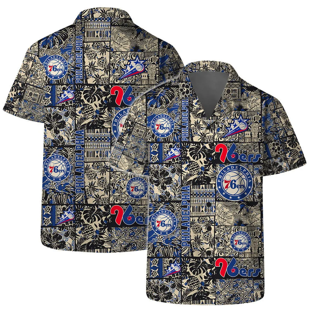 Philadelphia 76ers Vintage Black and Gold Hawaiian Shirt – TeeAloha