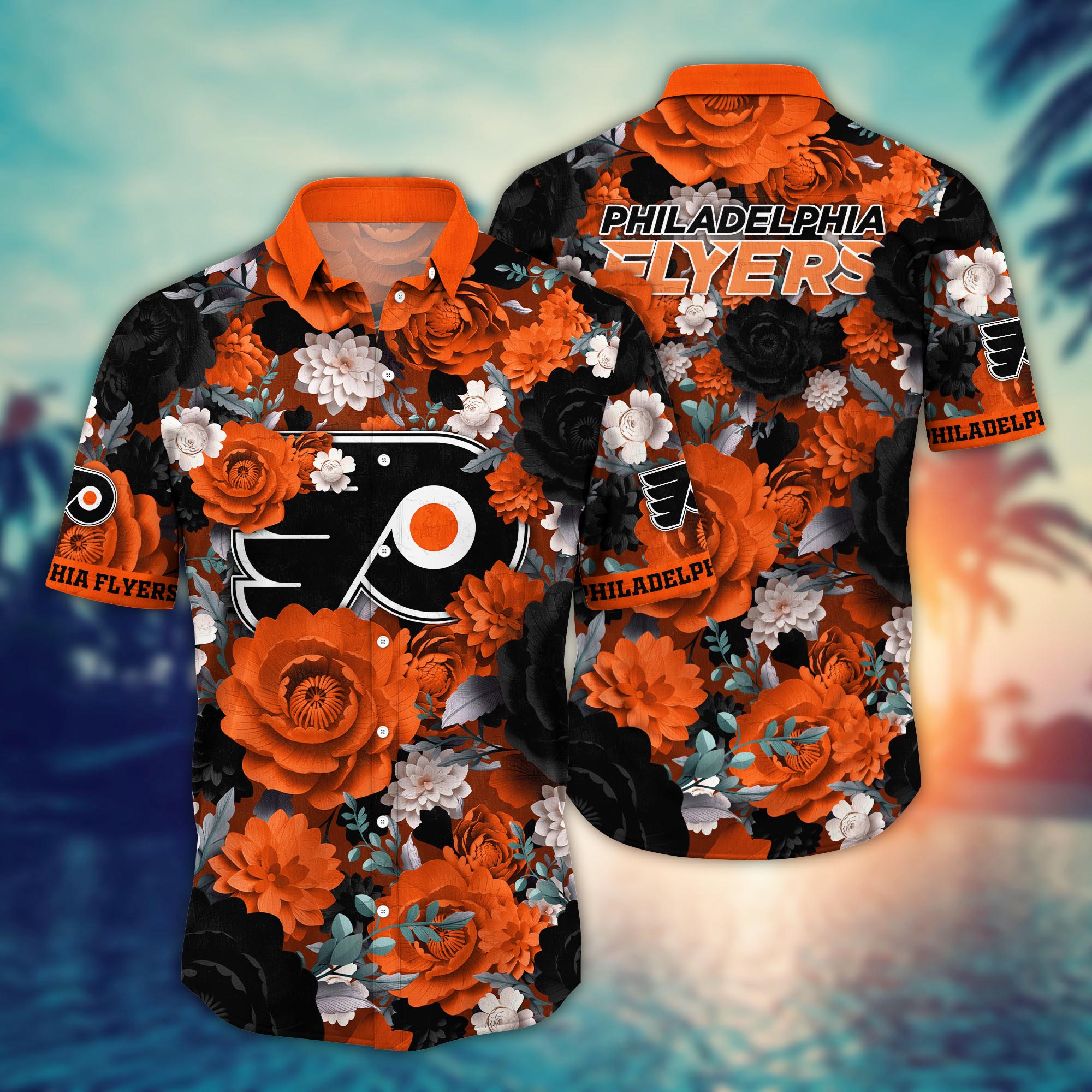 Philadelphia Flyers Midnight Floral Hawaiian Shirt – TeeAloha