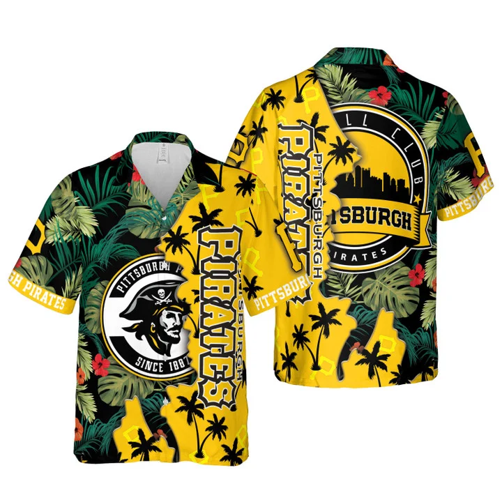 Pittsburgh Pirates Tropical Skyline Hawaiian Shirt – TeeAloha