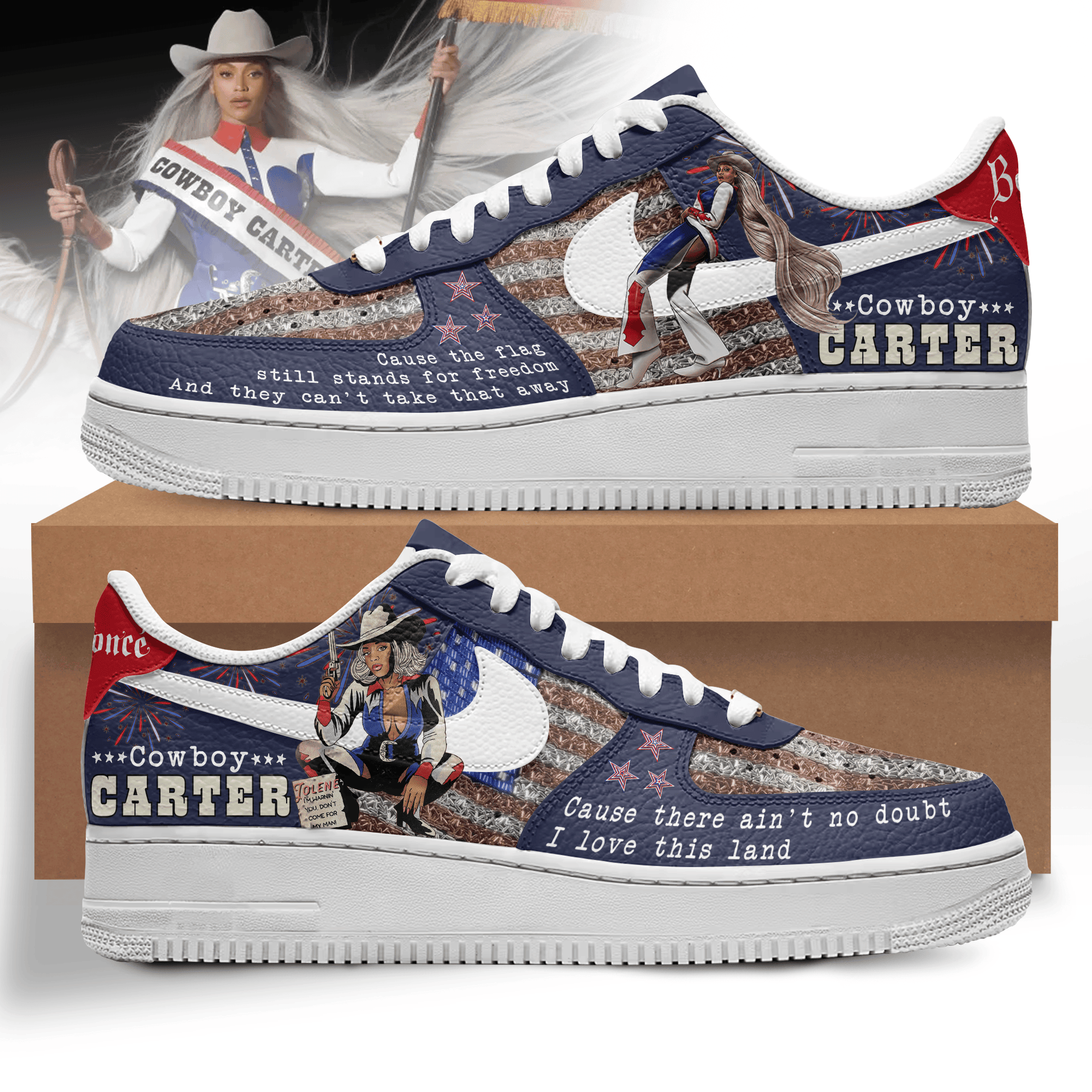 Premium Beyonce Cowboy AF1 Sneaker 106280