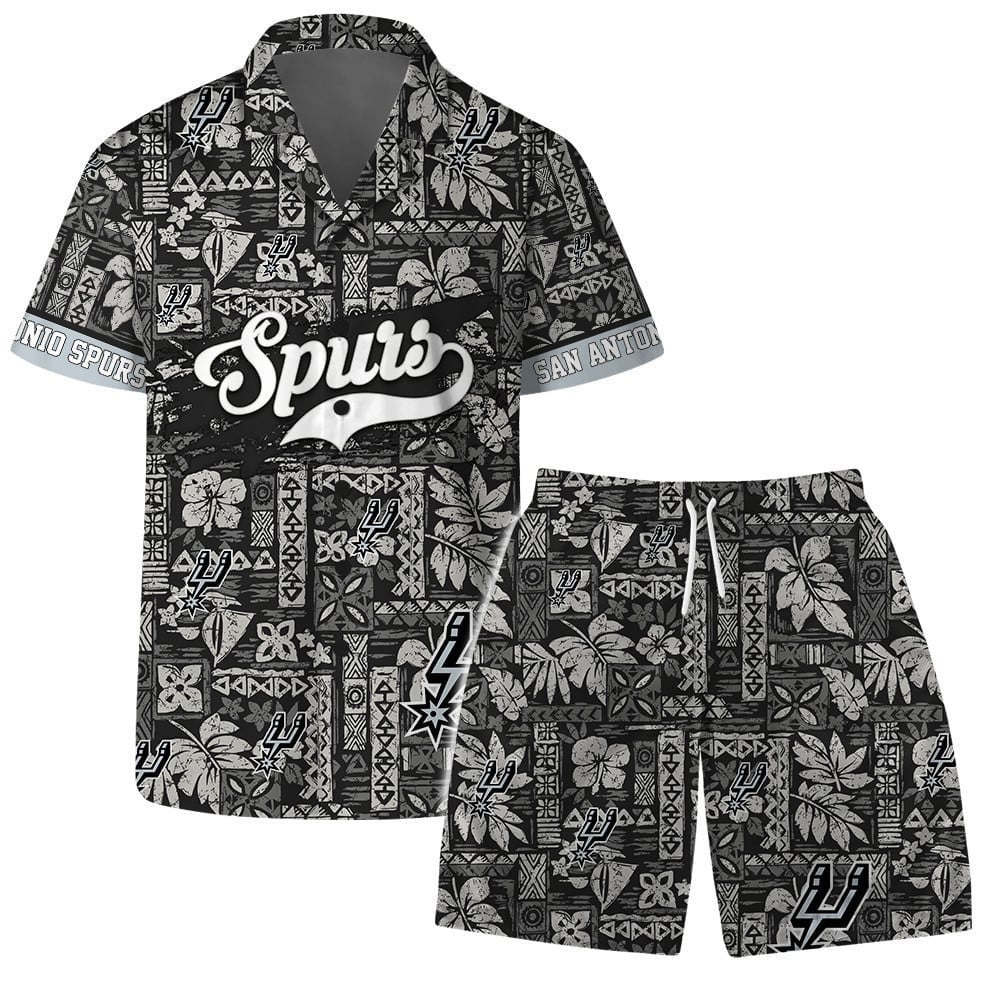 San Antonio Spurs Black Tribal Hawaiian Shirt – TeeAloha