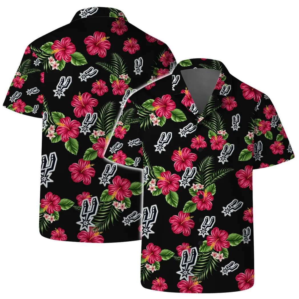 San Antonio Spurs Hibiscus Blossom Hawaiian Shirt – TeeAloha