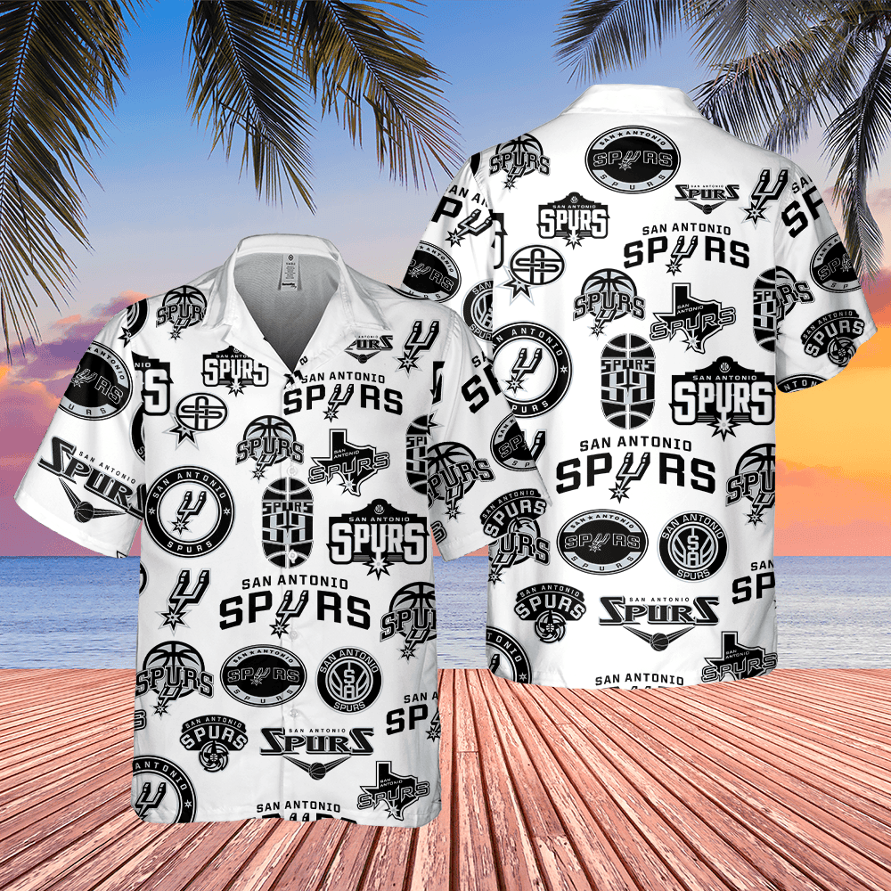 San Antonio Spurs Logo Collage Hawaiian Shirt – TeeAloha