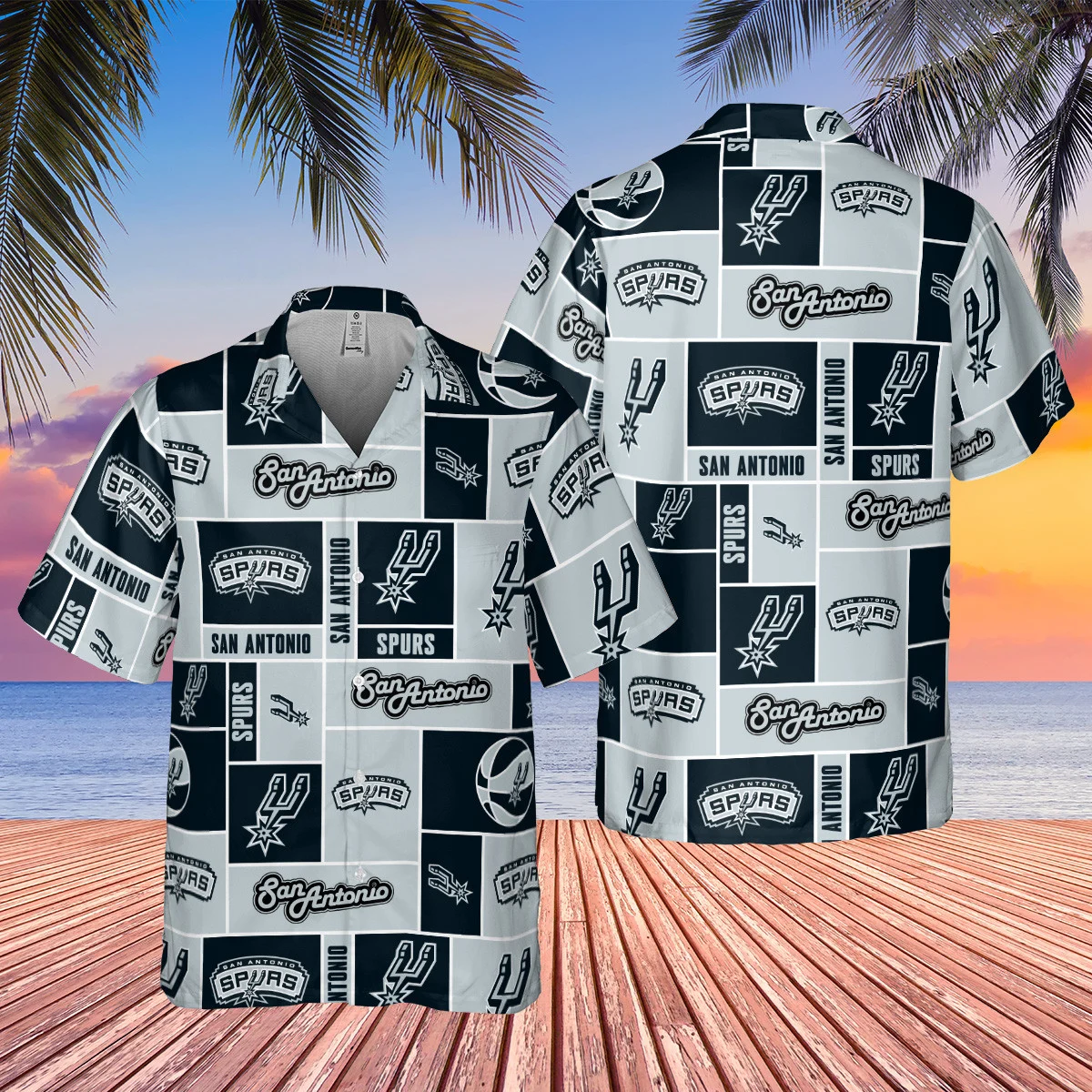 San Antonio Spurs Logo Grid Hawaiian Shirt – TeeAloha