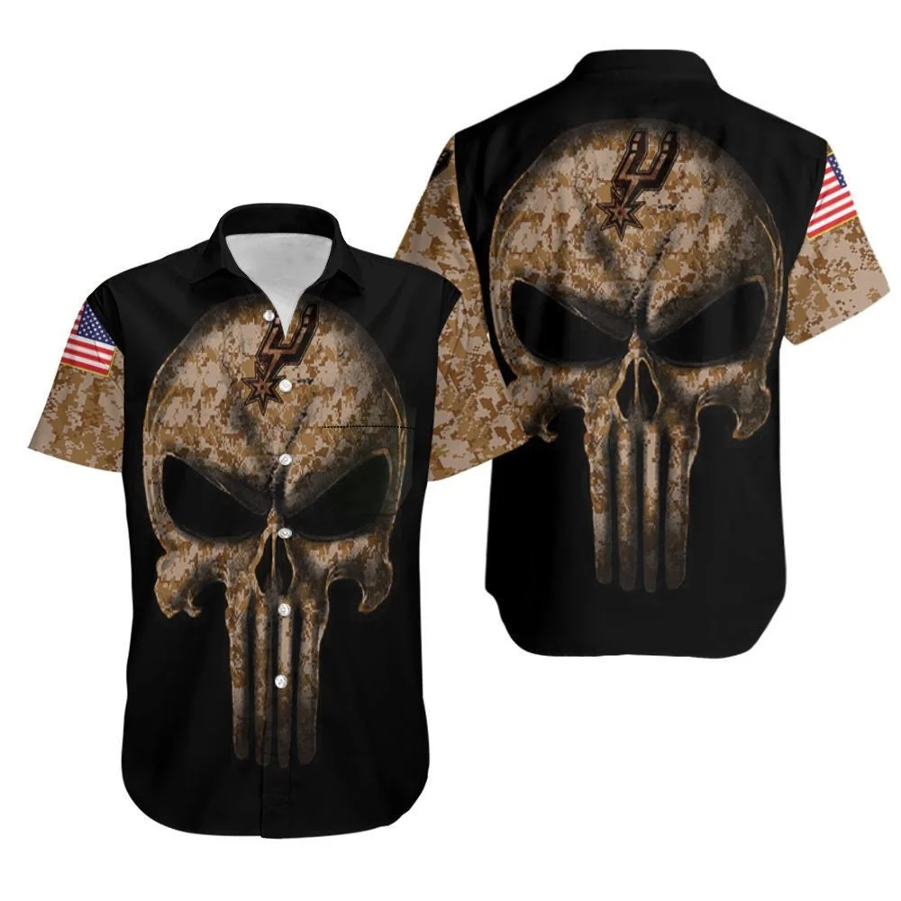 San Antonio Spurs Punisher Skull Hawaiian Shirt – TeeAloha