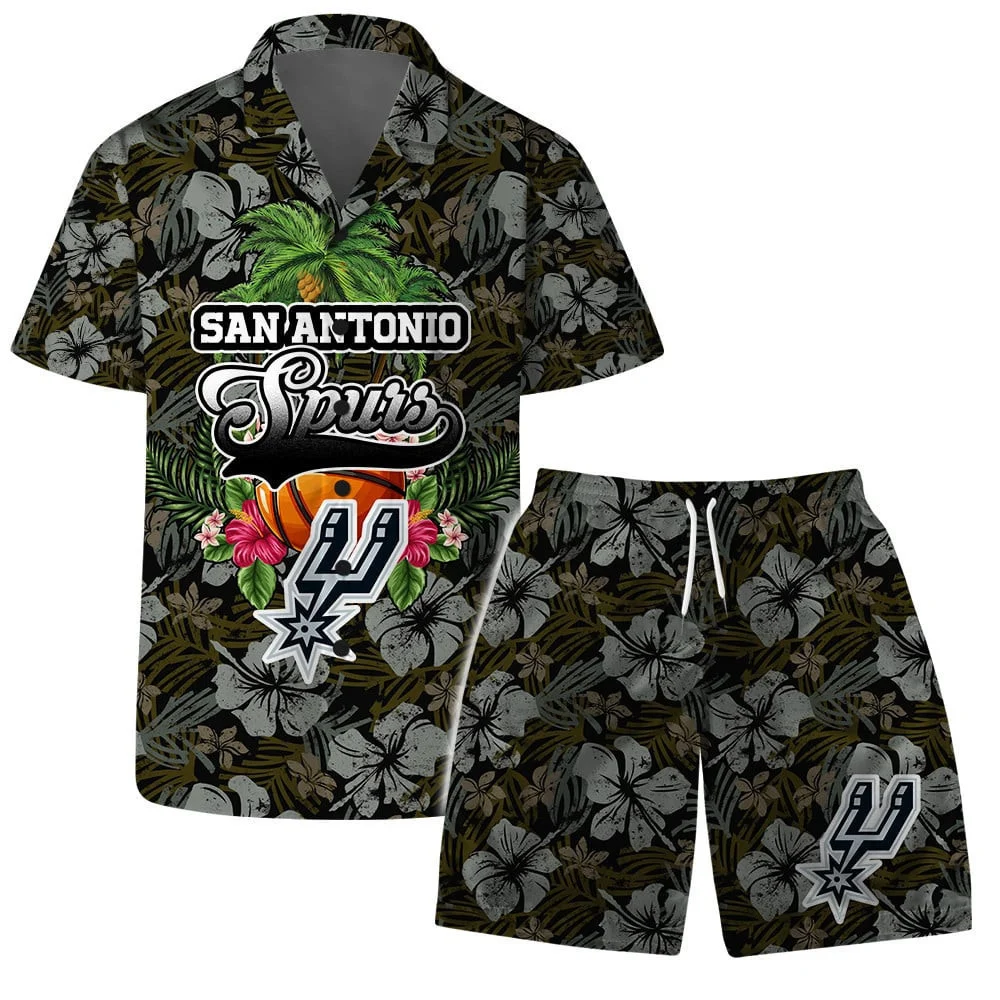 San Antonio Spurs Tropical Floral Hawaiian Shirt – TeeAloha