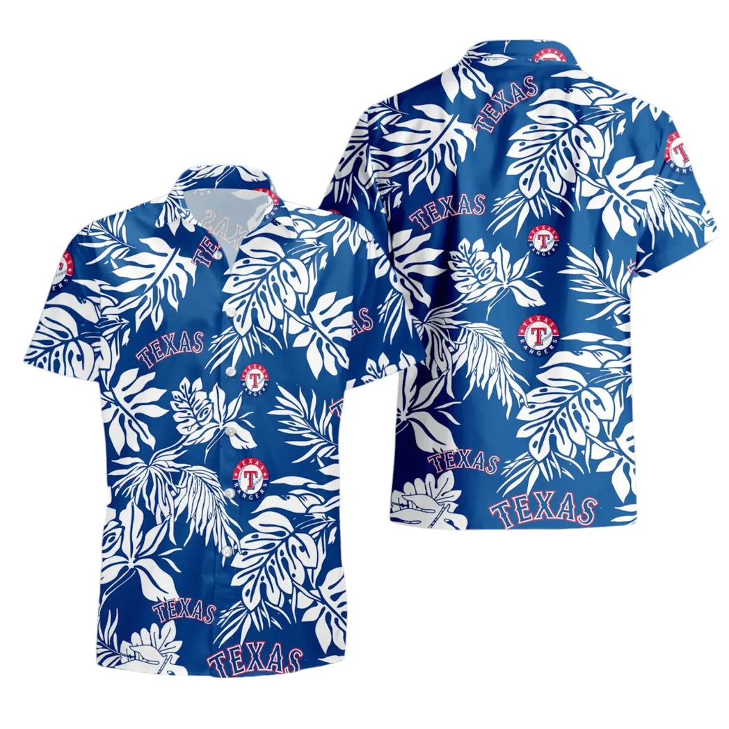 Texas Rangers Tropical Leaf Hawaiian Shirt – TeeAloha