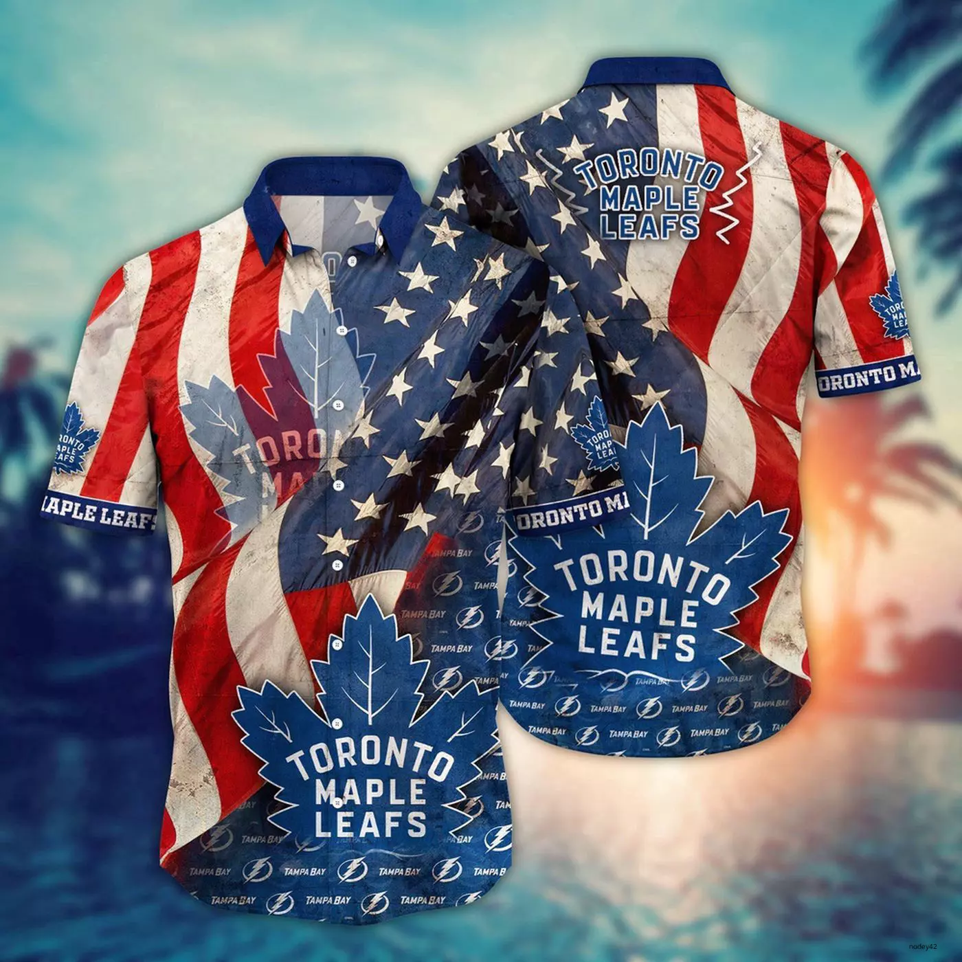 Toronto Maple Leafs American Flag Hawaiian Shirt – TeeAloha